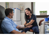 Nurse Vita Mazzola cares for a patient at the Landis Communities location.